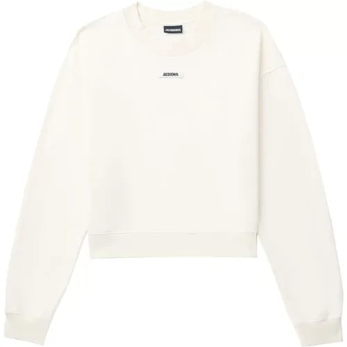 Cotton Sweatshirt with Appliqué Logo , female, Sizes: M, XS, S - Jacquemus - Modalova