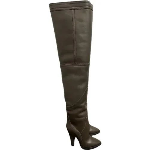 Pre-owned Leather boots , female, Sizes: 5 1/2 UK - Yves Saint Laurent Vintage - Modalova