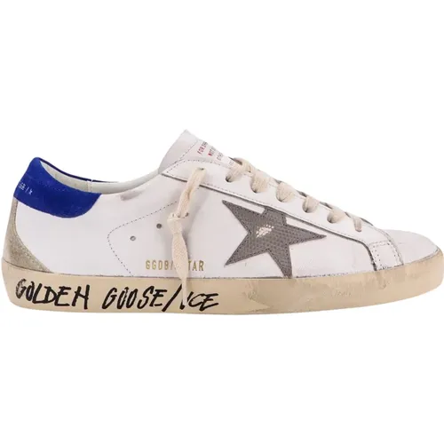 White Leather Sneakers with Croco Patch , male, Sizes: 11 UK - Golden Goose - Modalova