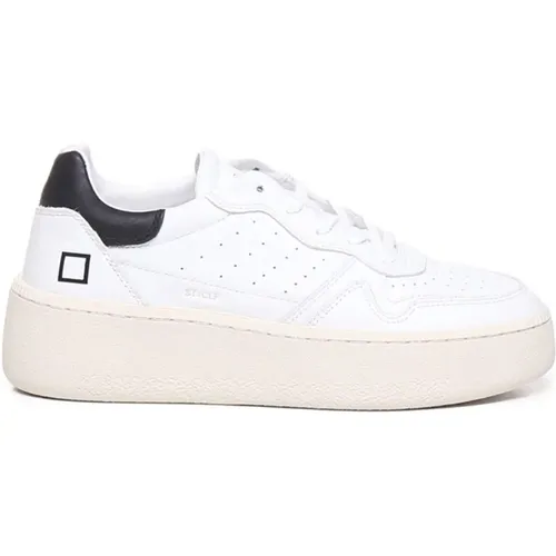 Weiße Leder Sneakers für Frauen , Damen, Größe: 41 EU - D.A.T.E. - Modalova