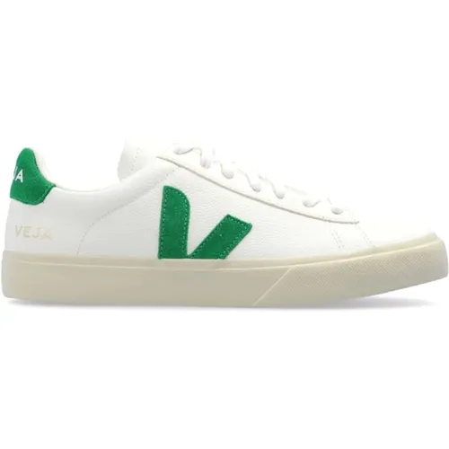 Grüne Ledersneaker mit Logo-Detail , Herren, Größe: 37 EU - Veja - Modalova