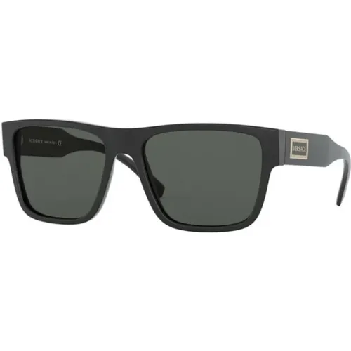 Schwarzer Rahmen Stilvolle Sonnenbrille für Männer , Herren, Größe: 56 MM - Versace - Modalova