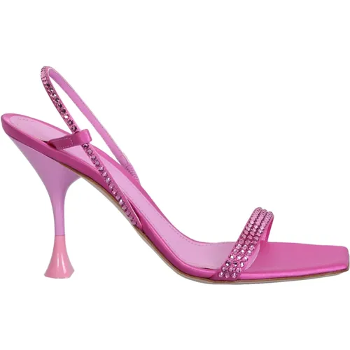 Fuxia Eloise sandals by ; made of satin, they feature rhinestone details that give an elegant and innovative touch , female, Sizes: 3 UK, 7 UK, 5 UK - 3Juin - Modalova