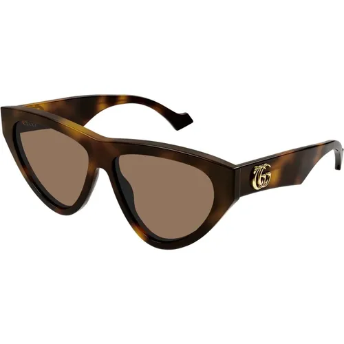 Havana/ Sunglasses , female, Sizes: 58 MM - Gucci - Modalova