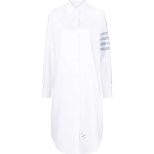 Bar Cotton Shirt Dress , female, Sizes: 2XS, S - Thom Browne - Modalova