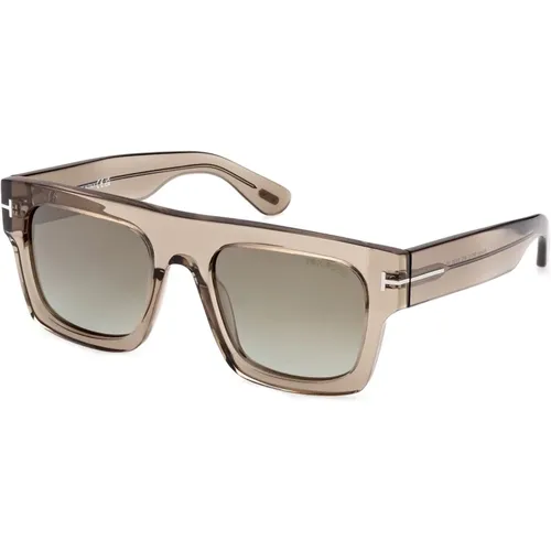 Fausto Transparente Sonnenbrille mit quadratischem Rahmen , unisex, Größe: 53 MM - Tom Ford - Modalova