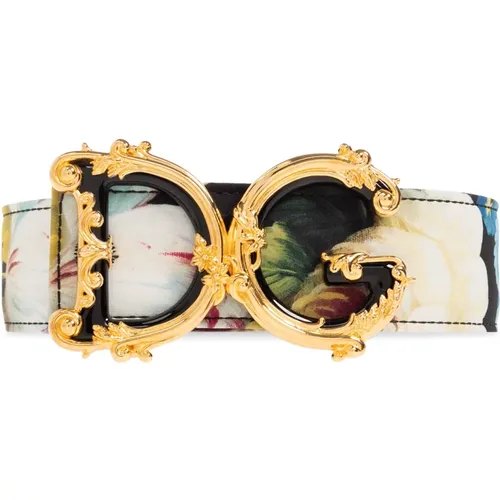 Gürtel mit Blumenmuster , Damen, Größe: 75 CM - Dolce & Gabbana - Modalova