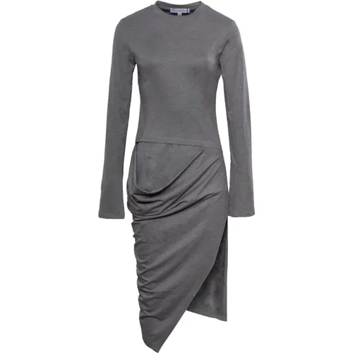 Light Grey Draped Detail Dress , female, Sizes: 2XS, XS - JW Anderson - Modalova