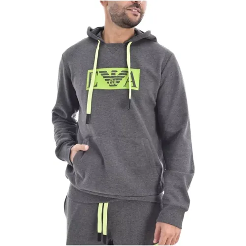 Baumwoll-Hoodie mit Logodruck - Emporio Armani - Modalova