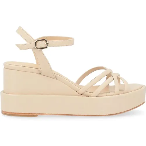 Ivory Nappa Wedge Sandal , female, Sizes: 3 UK, 7 UK, 5 UK - Paloma Barceló - Modalova