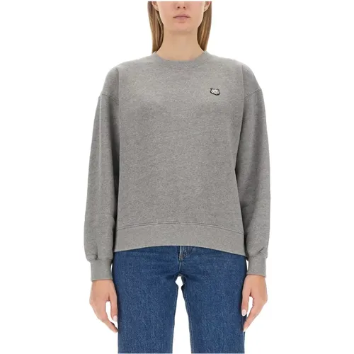 Sweatshirt mit Fuchspatch , Damen, Größe: S - Maison Kitsuné - Modalova