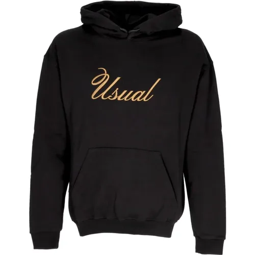 Schwarzer Signature Hoodie mit Kängurutasche - Usual - Modalova