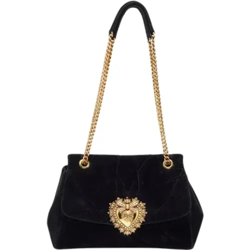 Pre-owned Velvet shoulder-bags , female, Sizes: ONE SIZE - Dolce & Gabbana Pre-owned - Modalova