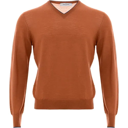 V-Neck Sweater , male, Sizes: L - Gran Sasso - Modalova