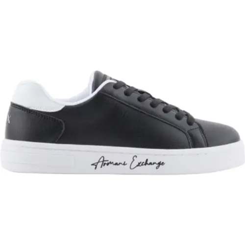 Weiße Sneakers Beschichtetes Material Gummisohle , Damen, Größe: 37 EU - Armani Exchange - Modalova