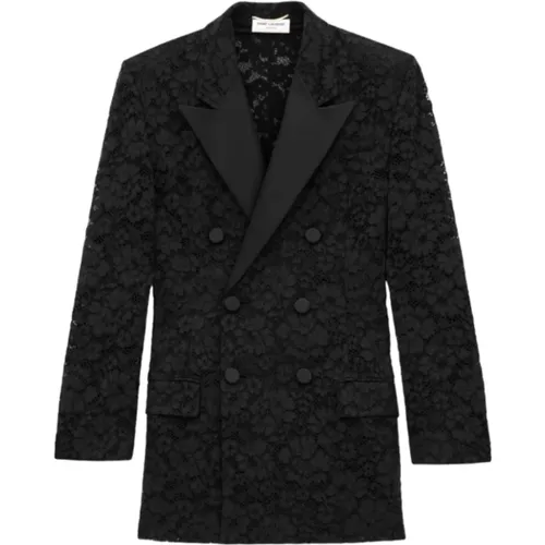 Lace Blazer Jacket , female, Sizes: M - Saint Laurent - Modalova