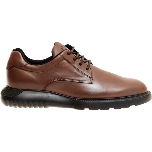 Braune Lederschnürschuhe - Größe 39 , Herren, Größe: 43 EU - Hogan - Modalova