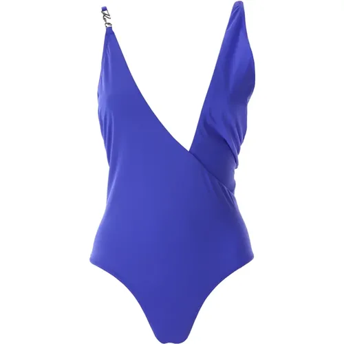 Asymmetrischer Blauer Badeanzug - Karl Lagerfeld - Modalova