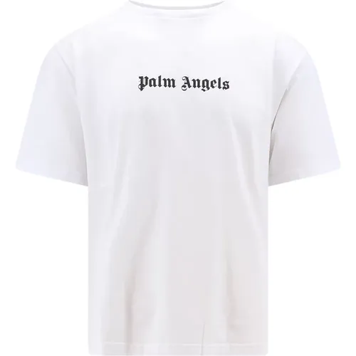 Ribbed Crew-neck T-Shirt , male, Sizes: M, S, XL, L - Palm Angels - Modalova