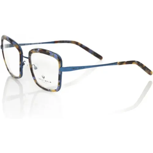 Quadratische Brille Havana Blau Muster , Damen, Größe: ONE Size - Frankie Morello - Modalova