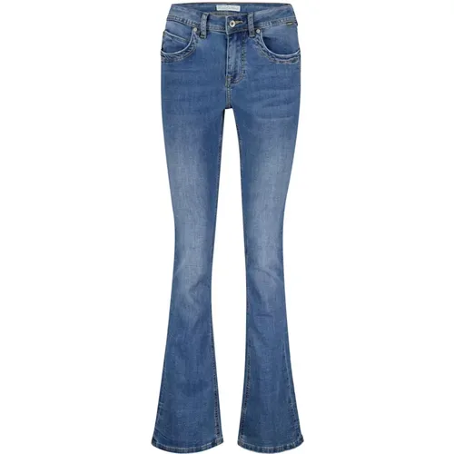Ausgestellte Jeans mit gesteinigtem mittlerem Bund , Damen, Größe: S - Red Button - Modalova