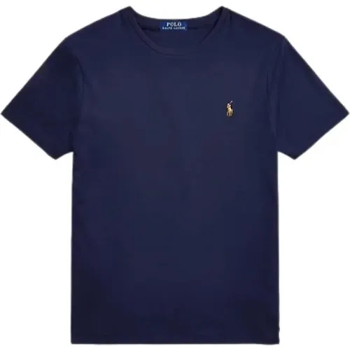 Custom Slim Fit Soft Cotton T-Shirt in Refined Navy , male, Sizes: L, S, XL, 2XL, M - Ralph Lauren - Modalova
