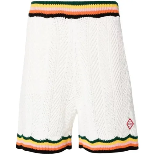 Crochet Logo Diamond Shorts , male, Sizes: L, M - Casablanca - Modalova