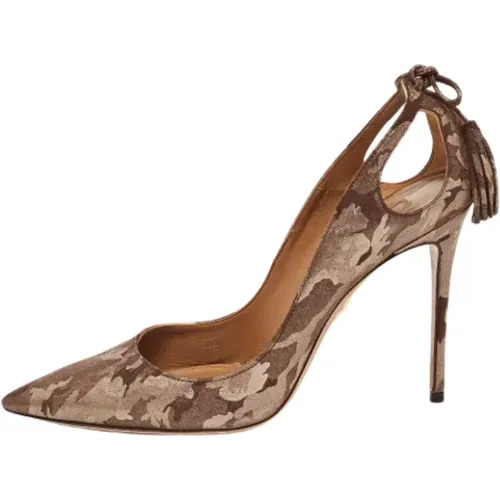 Pre-owned Suede heels , female, Sizes: 6 1/2 UK - Aquazzura Pre-owned - Modalova