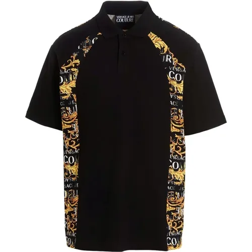 Schwarzes Poloshirt , Herren, Größe: 2XL - Versace Jeans Couture - Modalova