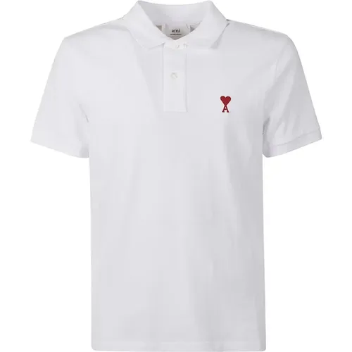 Organic Pique Cotton Polo Shirt , male, Sizes: XL - Ami Paris - Modalova