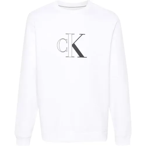 Logo-Print Weißer Pullover - Calvin Klein Jeans - Modalova