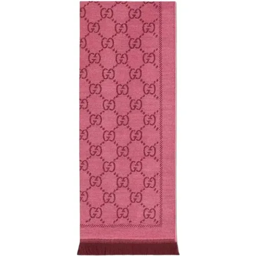 Jacquard GG Magenta Scarf , female, Sizes: ONE SIZE - Gucci - Modalova