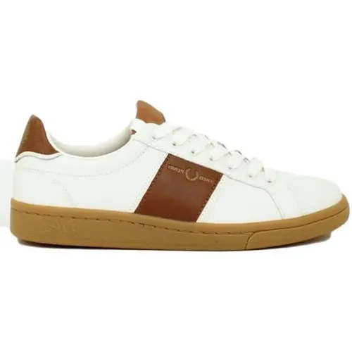 Leder Debossed Branding Sneakers , Herren, Größe: 43 EU - Fred Perry - Modalova