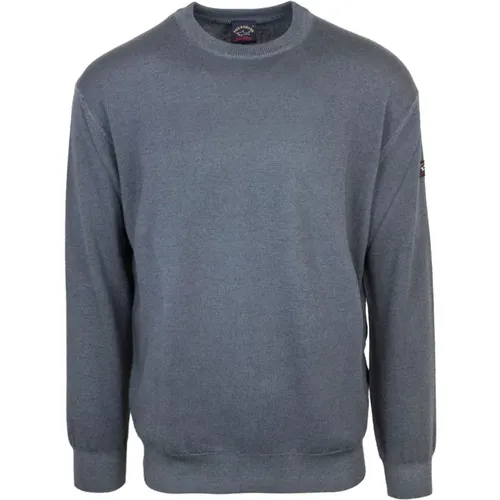 Essential Men's Crewneck Sweater Grey , male, Sizes: XL, M, 2XL, L - PAUL & SHARK - Modalova