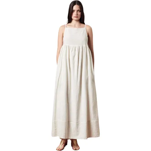 Gestreiftes Kleid mit Empire-Taille , Damen, Größe: L - Massimo Alba - Modalova