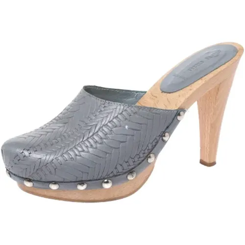 Pre-owned Leather sandals , female, Sizes: 7 UK - Miu Miu Pre-owned - Modalova