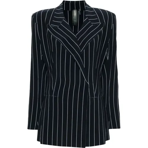 Pinstripe Double-Breasted Jacket , female, Sizes: M - Norma Kamali - Modalova