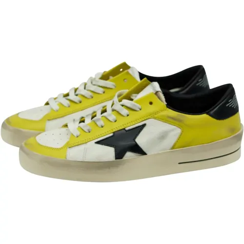 Citronelle/ White/ Black Color-block Sneaker , male, Sizes: 6 UK - Golden Goose - Modalova
