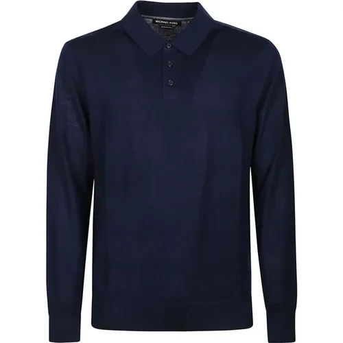 Midnight Core Long Sleeve Polo Shirt , male, Sizes: M, XL - Michael Kors - Modalova