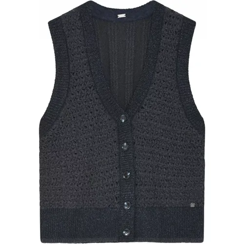 Knit Vest with V-Neck and Button Closure , female, Sizes: S, M, L, XL - Gustav - Modalova