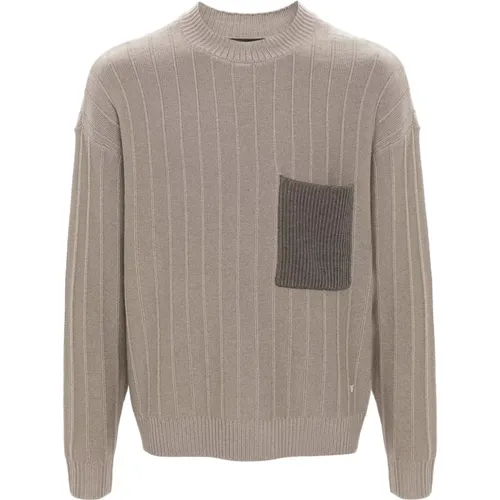 Luxus Wollpullover mit Tasche , Herren, Größe: M - Emporio Armani - Modalova