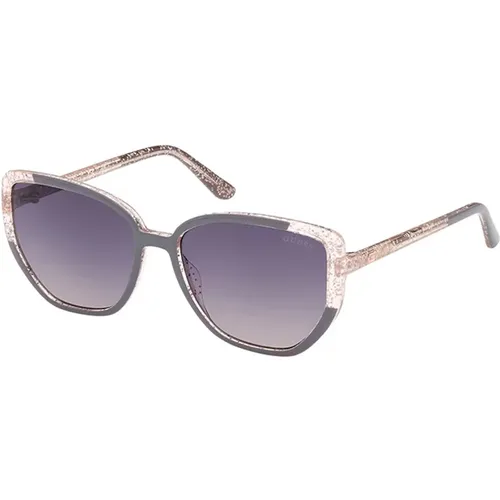 Stilvolle Sonnenbrille mit grauen Verlaufsgläsern,Elegante Violette Spiegel Sonnenbrille,Stilvolle Sonnenbrille mit braunen Verlaufsgläsern - Guess - Modalova