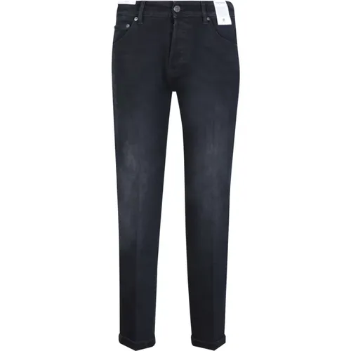 Schwarze Jeans mit Logo-Platte , Herren, Größe: W32 - PT Torino - Modalova