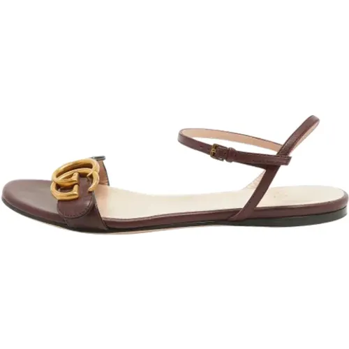 Pre-owned Leather sandals , female, Sizes: 2 UK - Gucci Vintage - Modalova