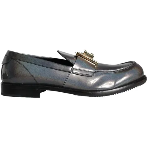 Silbernes Logo Slip On Loafers - Dolce & Gabbana - Modalova