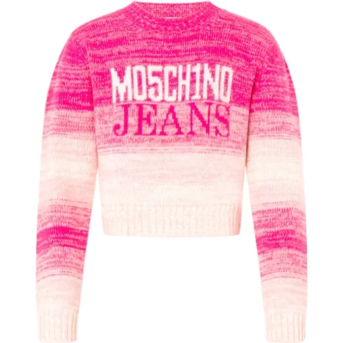 O-Neck Jumpers with Long Sleeves , female, Sizes: XS - Moschino - Modalova