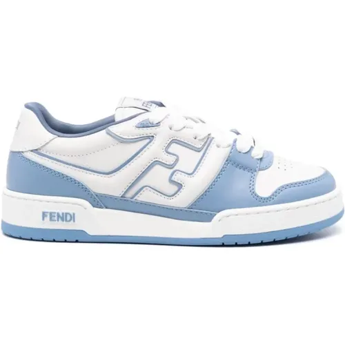 Blue & White Color-Block Sneakers , female, Sizes: 4 UK, 6 UK, 3 UK, 7 UK, 2 UK, 3 1/2 UK, 4 1/2 UK, 5 UK, 2 1/2 UK - Fendi - Modalova