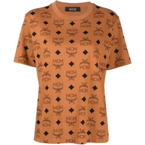 Maxi Monogram T-Shirt , Damen, Größe: L - MCM - Modalova