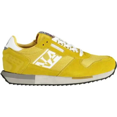 Gelber Polyester-Sneaker mit Schnürsenkeln und Logo , Herren, Größe: 45 EU - Napapijri - Modalova
