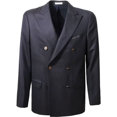 Blaue Woll-Peak-Lapel-Jacke - Boglioli - Modalova